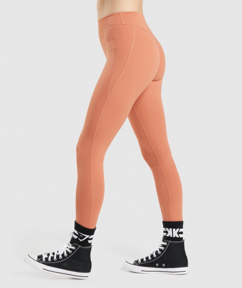 Women's Gymshark KK Fit 7/8 Leggings Orange | NZ 2SLHZC